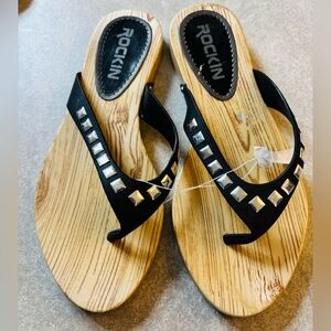 Rockin Black Studded Women’s Sandals